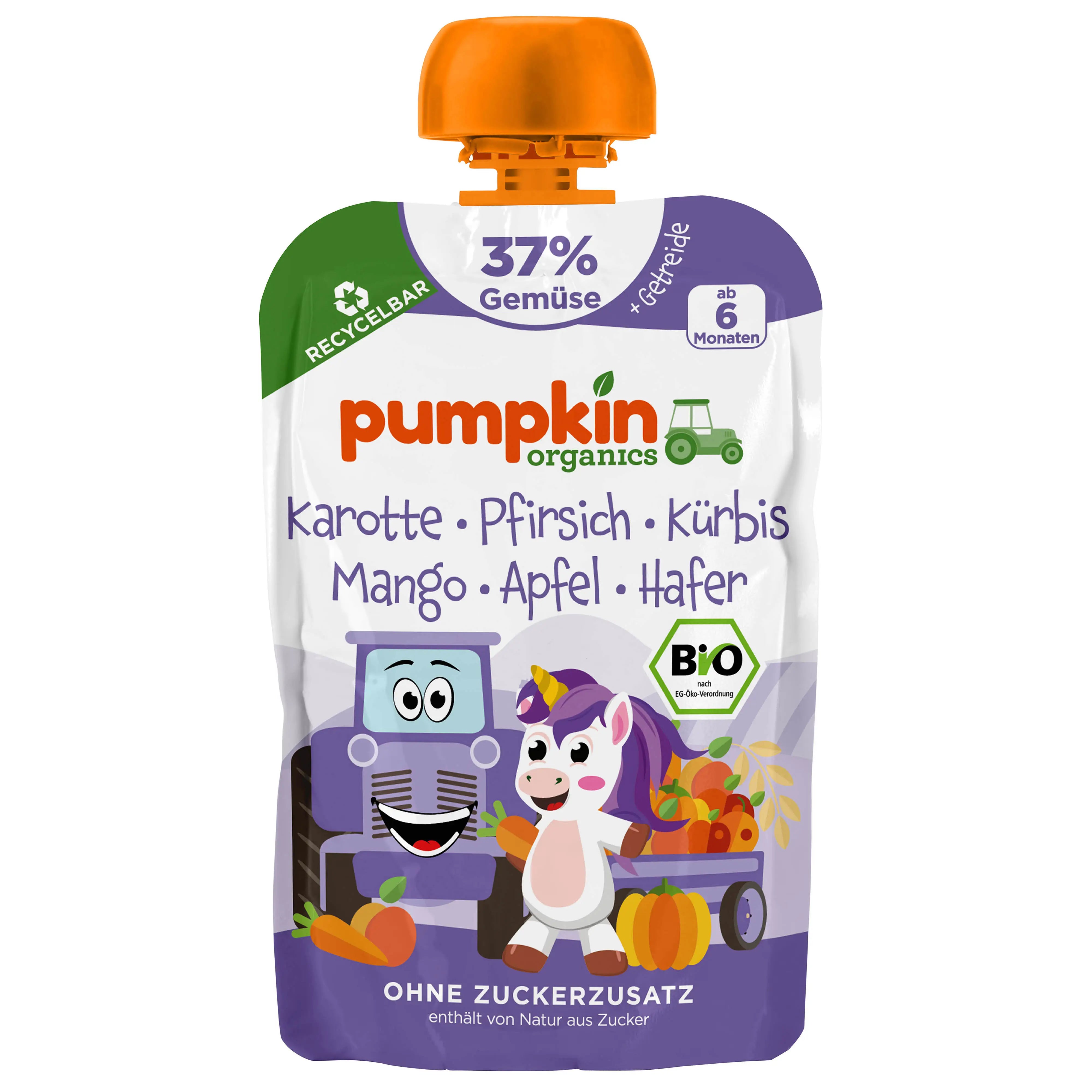 pumpkin-organics-bio-quetschie-karotte-pfirsich-hafer-10er-pack image 1