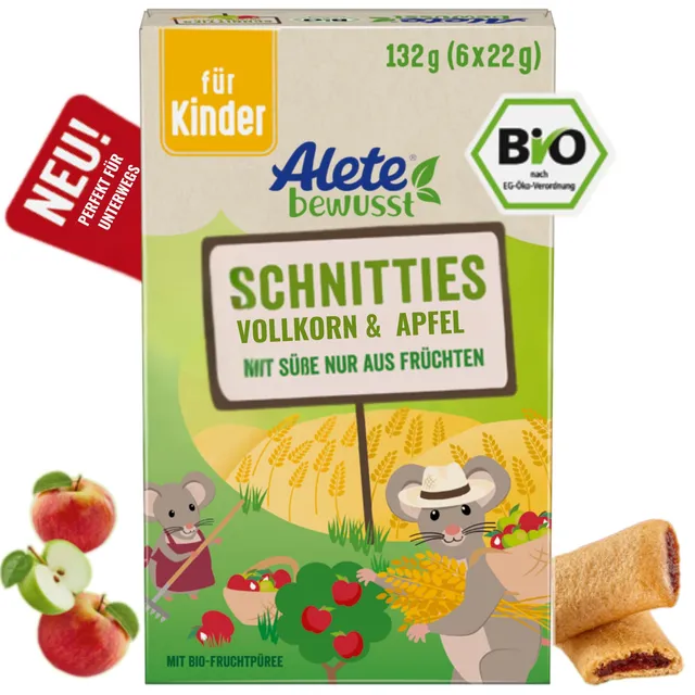 alete-schnitties-vollkorn-apfel-6x22g-kinderriegel-bio image 1