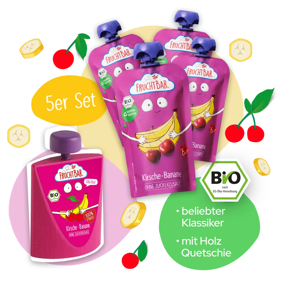 fruchtbar-bio-quetschie-kiba-kirsche-banane-set-mit-holzquetschie image 1