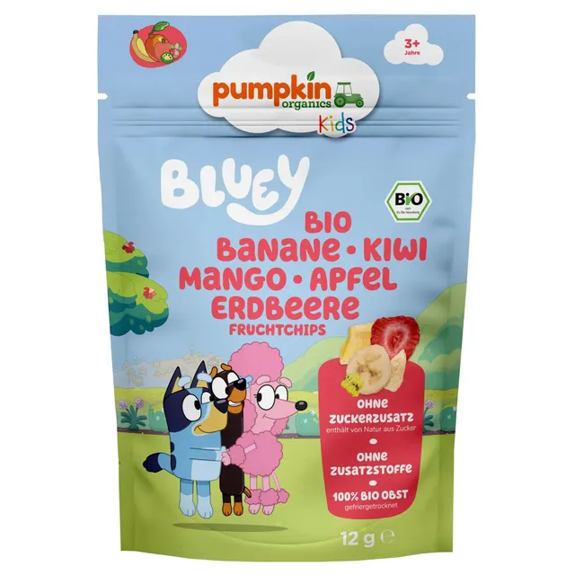 pumpkin-organics-bluey-bio-fruchtchips-banane-kiwi-12er-pack image 1