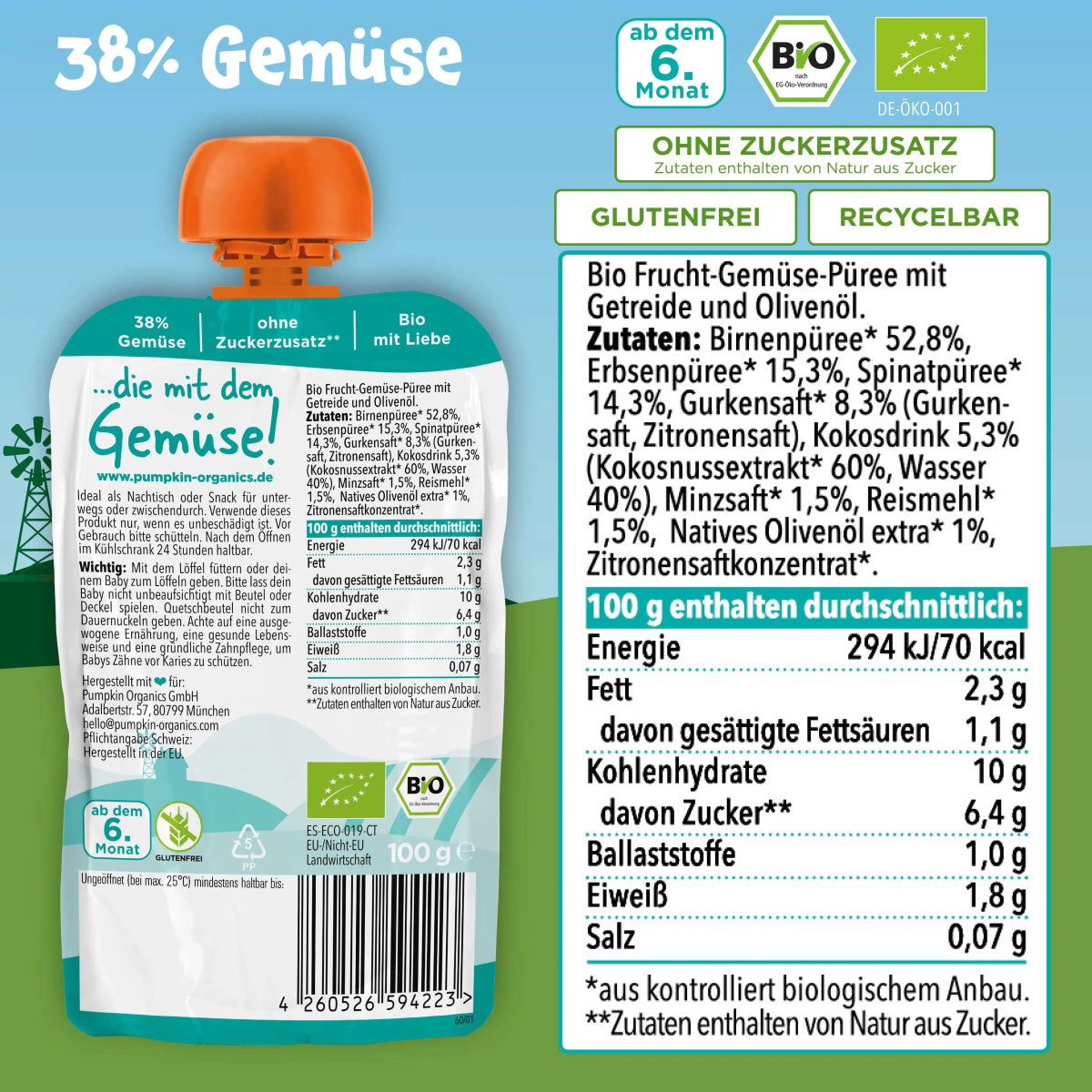 pumpkin-organics-bio-gem-se-getreide-quetschie-birne-erbse-8er-mhd image 8