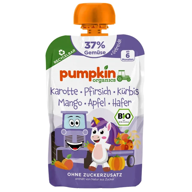 pumpkin-organics-bio-quetschie-karotte-pfirsich-hafer-10er-pack image 1