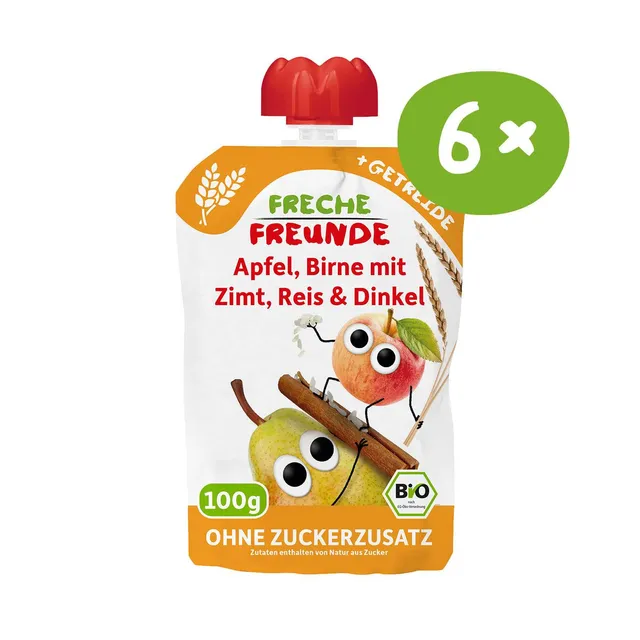 freche-freunde-quetschie-apfel-birne-zimt-reis-dinkel-bio image 1