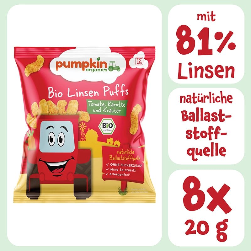 pumpkin-organics-bio-knabbersnacks-linsen-puffs-tomate-8er-pack image 2