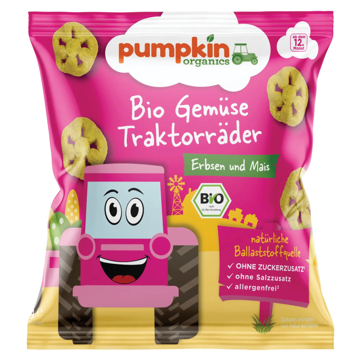 pumpkin-organics-traktorr-der-erbse-mais-snack-8er-pack image 1