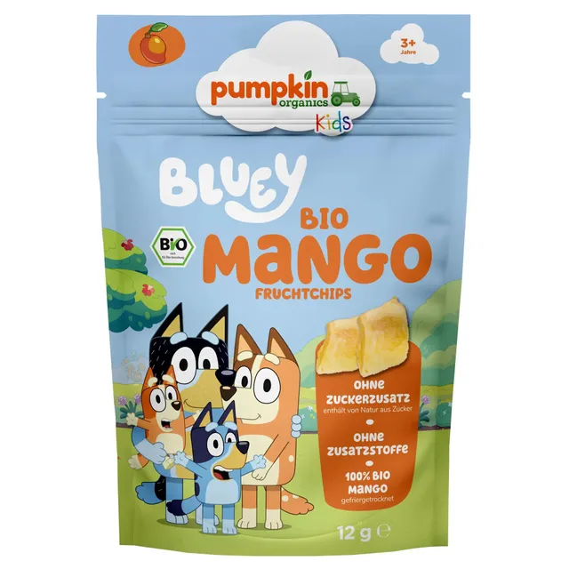 pumpkin-organics-bluey-bio-mango-fruchtchips-12er-pack-vegan image 1