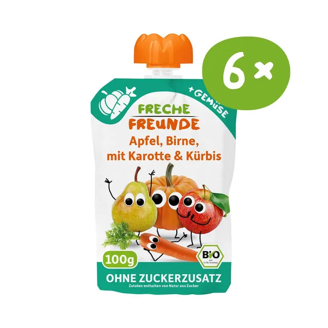 freche-freunde-quetschies-apfel-birne-karotte-k-rbis-bio-mus image 1
