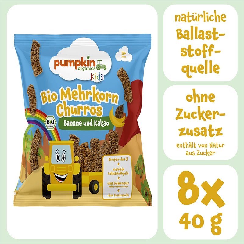 pumpkin-organics-bio-knabbersnacks-mehrkorn-churros-banane-kakao-8er-pack image 2