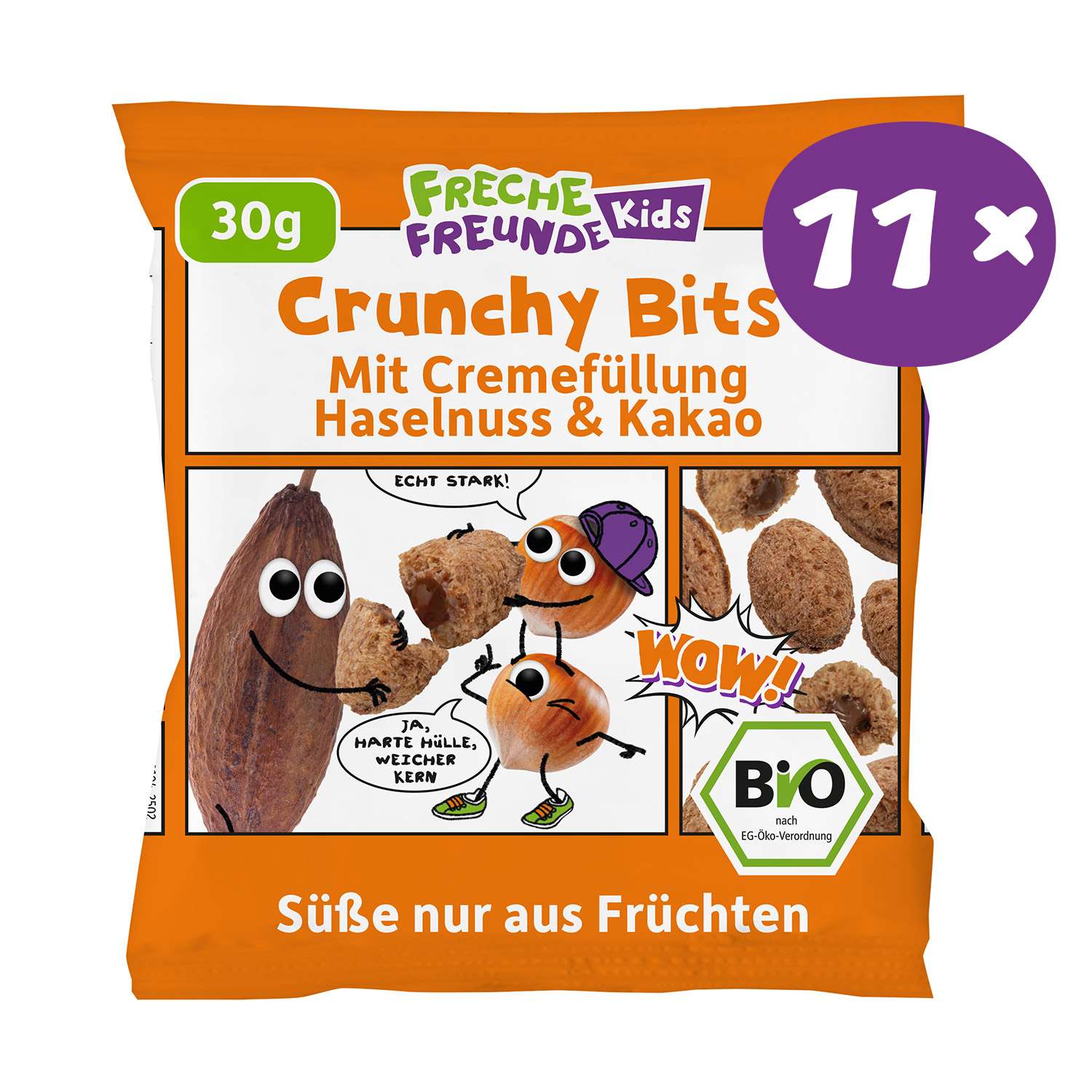 freche-freunde-crunchy-bits-haselnuss-kakao-kinderm-sli-vegan image 1