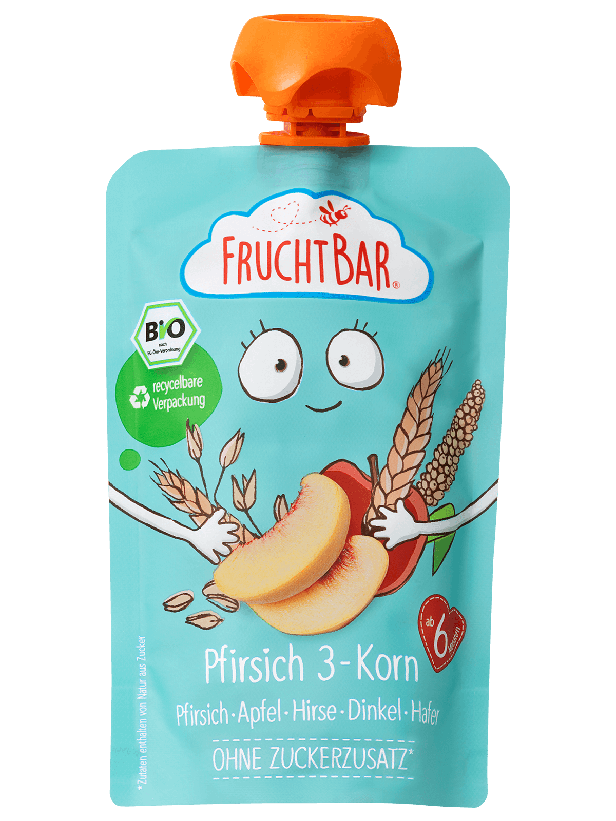 fruchtbar-bio-quetschie-pfirsich-3-korn-getreidequetschie-ab-6-m image 2