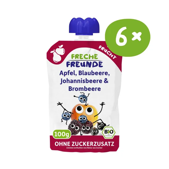 freche-freunde-quetschies-apfel-beere-100g-fruchtmus-beerenmix image 1