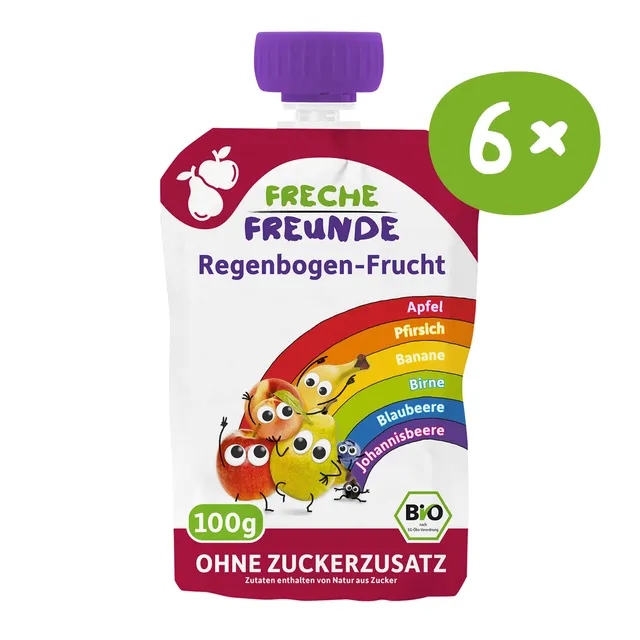 freche-freunde-quetschies-regenbogen-fruchtmus-6-fr-chte-ab-6-monat image 1