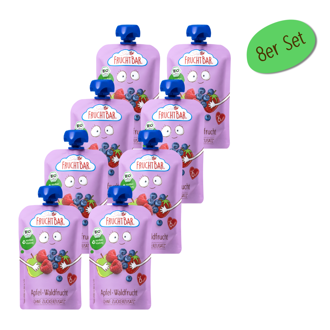 fruchtbar-bio-quetschie-apfel-waldfrucht-quetschbeutel-ab-6-monaten image 1