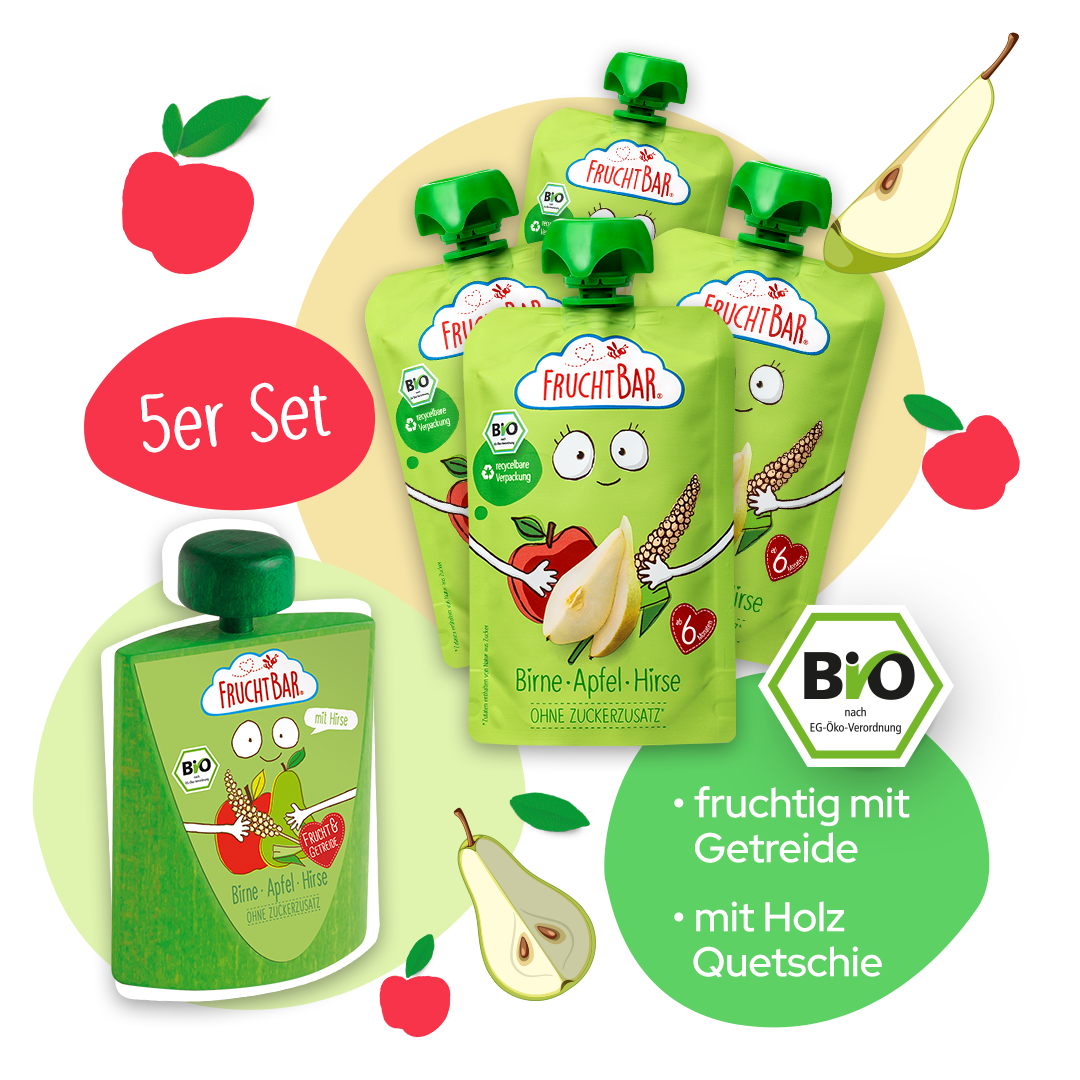 fruchtbar-bio-quetschie-birne-apfel-hirse-mit-erzi-set image 1