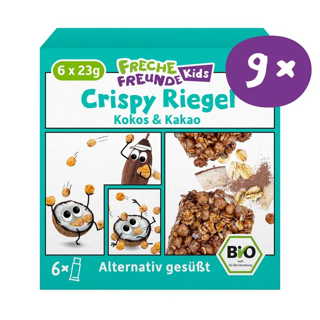 freche-freunde-riegel-crispy-kokos-kakao-bio-rice-knusperriegel-vegan image 1