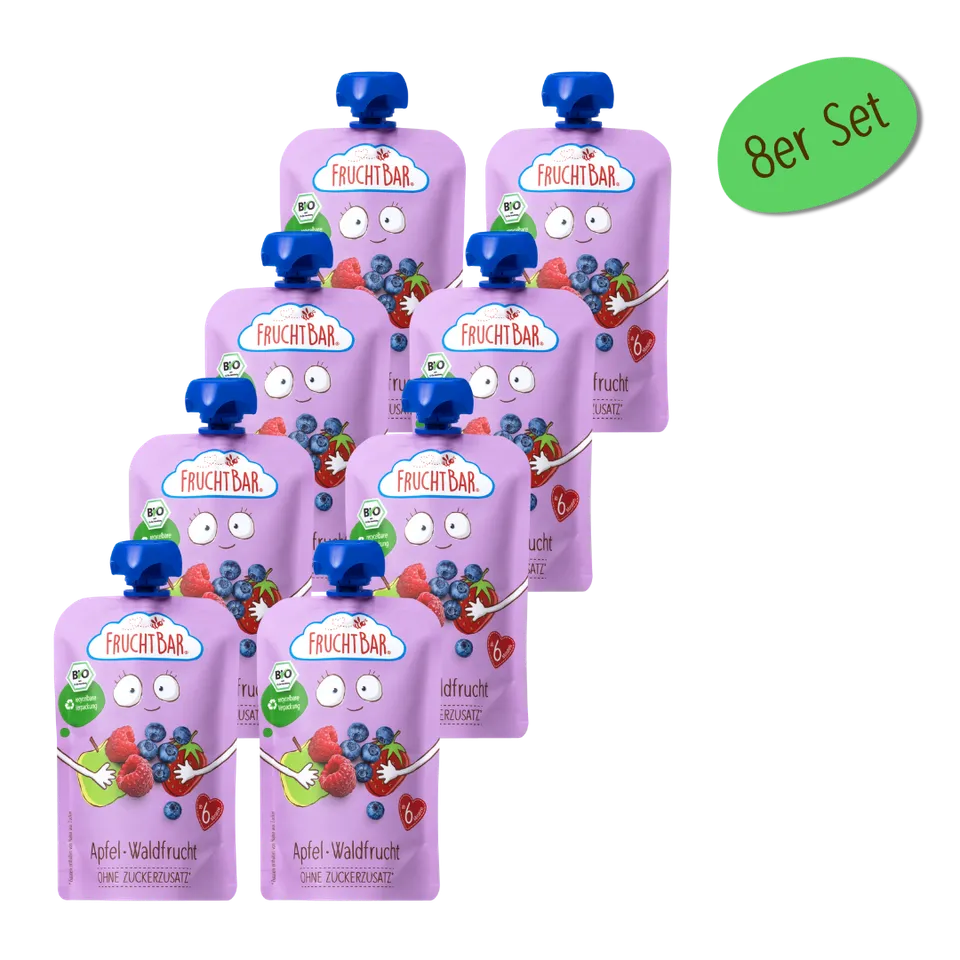 fruchtbar-bio-quetschie-apfel-waldfrucht-quetschbeutel-ab-6-monaten image 1
