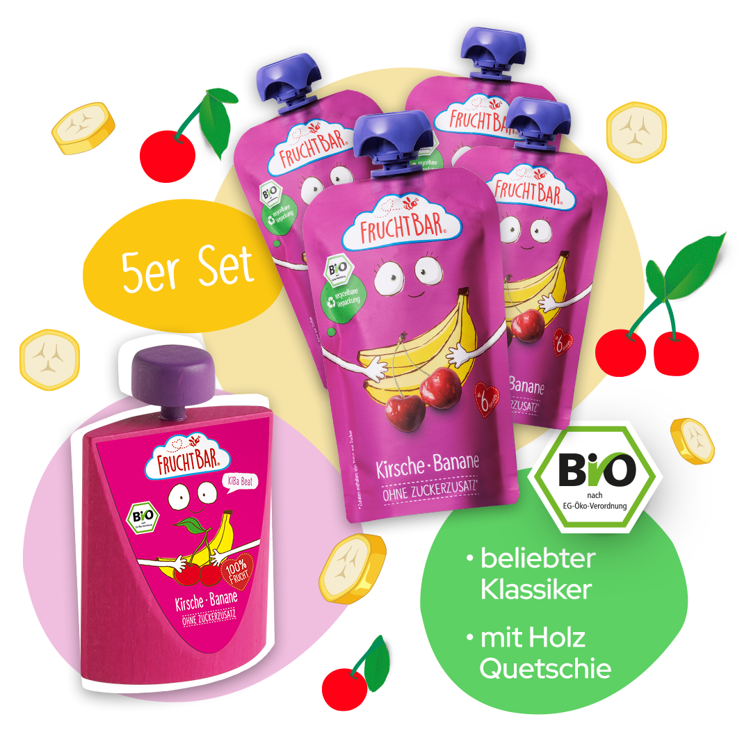 fruchtbar-bio-quetschie-kiba-kirsche-banane-set-mit-holzquetschie image 1