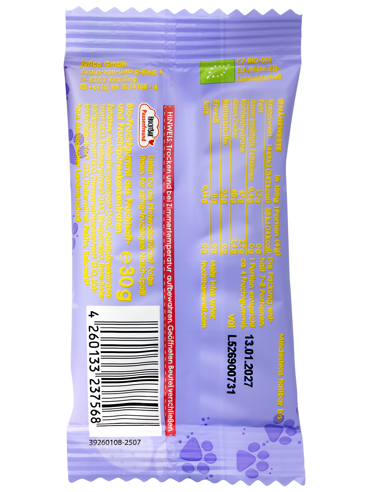 fruchtbar-bio-fruchtgummi-vegan-einzelst-ck-ab-3-jahren image 2