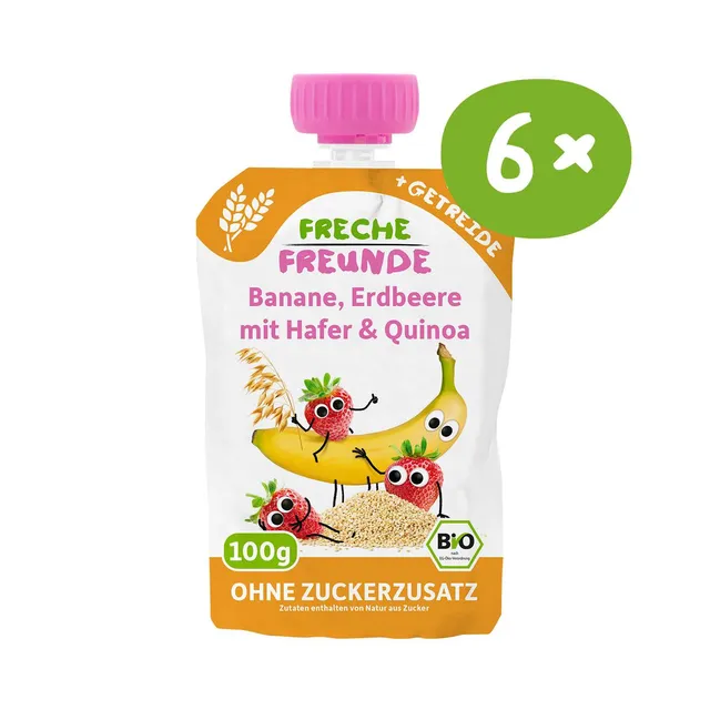 freche-freunde-quetschies-banane-erdbeere-hafer-quinoa-fruchtmus image 1