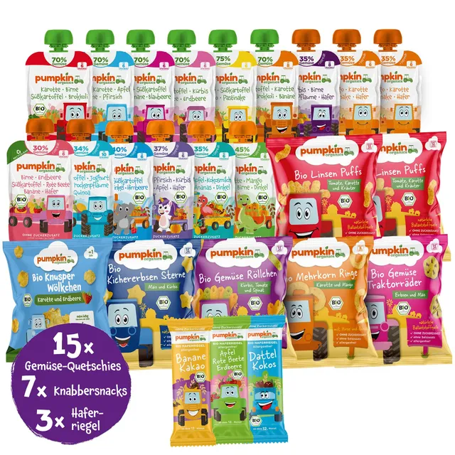 pumpkin-organics-bio-knabbersnacks-baby-snack-probierpaket-ohne-zuckerzusatz image 1