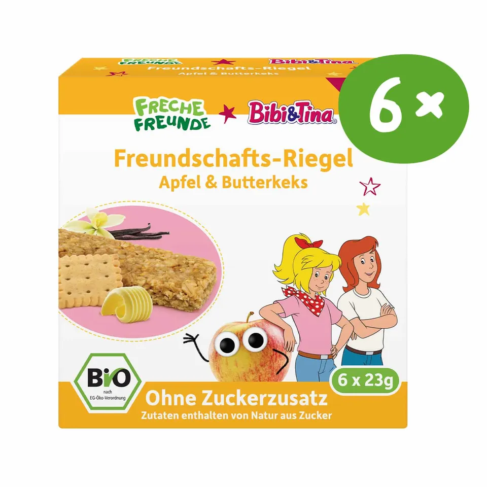 freche-freunde-riegel-apfel-butterkeks-bibi-tina-bio-vollkorn image 1